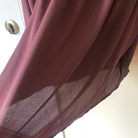 Plum sheer off the shoulder longer crop top - Picture 3 of 4